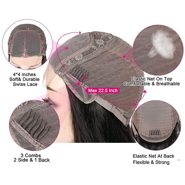 4x4 Lace Closure Wig Body Wave Wigs Human Hair for Black Women