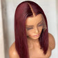 Burgundy Lace Front Bob Wig - 13x4 Pre-Plucked Short Brazilian Hair with 150% Density, Glueless Virgin Hair Wig for Black Women
