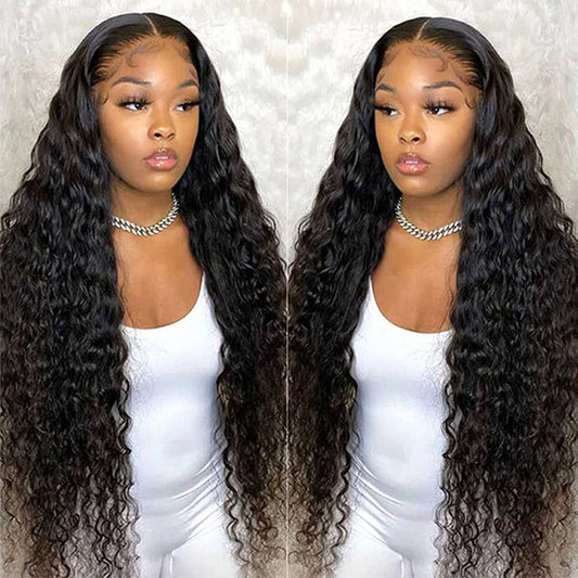 Hd Transparent Lace Wig 13x4 Deep Wave Lace Front Wigs Human Hair