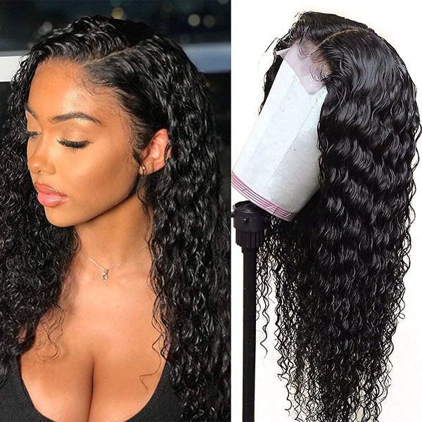 Deep Wave Closure Wig 4x4 HD Lace Human Hair Wigs for Black Women