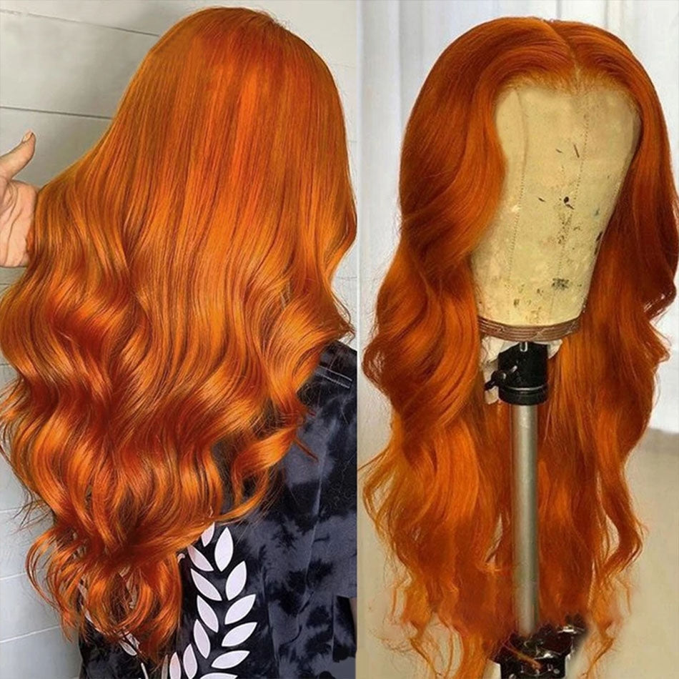ginger human hair lace front wig