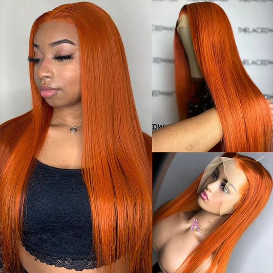 ginger lace front human hair wig