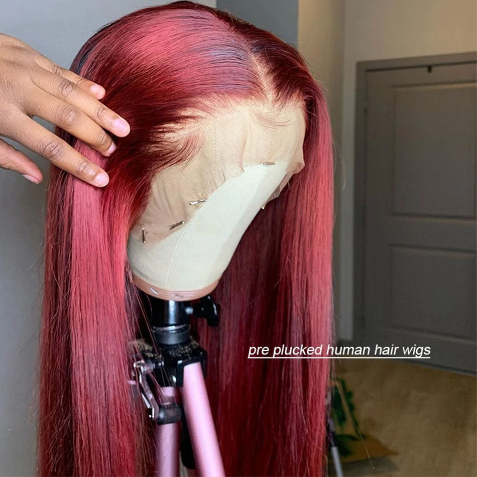 Straight 99J Burgundy Lace Frontal Wig - Buy Now!