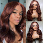 Autumn Color Wigs Chocolate Reddish Brown 13x4 Lace Frontal Wig