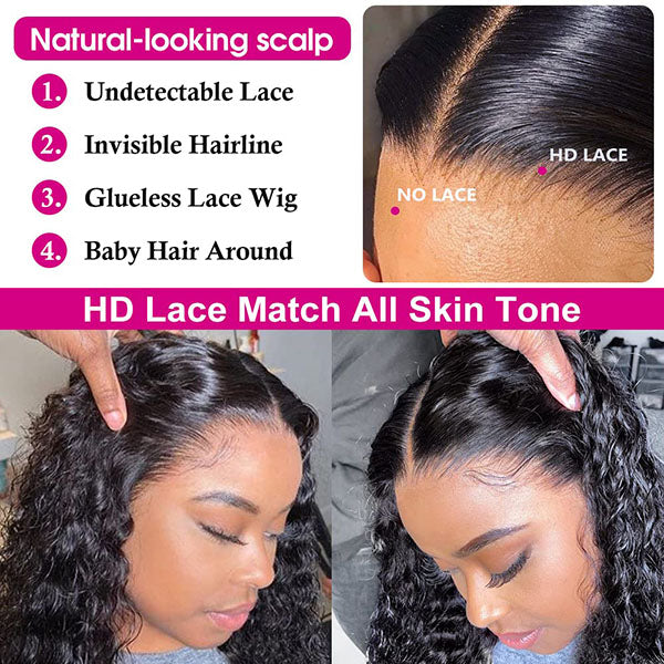 Hd Transparent Lace Wig 13x4 Deep Wave Lace Front Wigs Human Hair