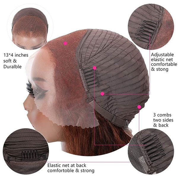 Autumn Color Wigs Chocolate Reddish Brown 13x4 Lace Frontal Wig