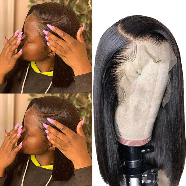 13x4 Lace Frontal Short Bob Wigs for Black Women
