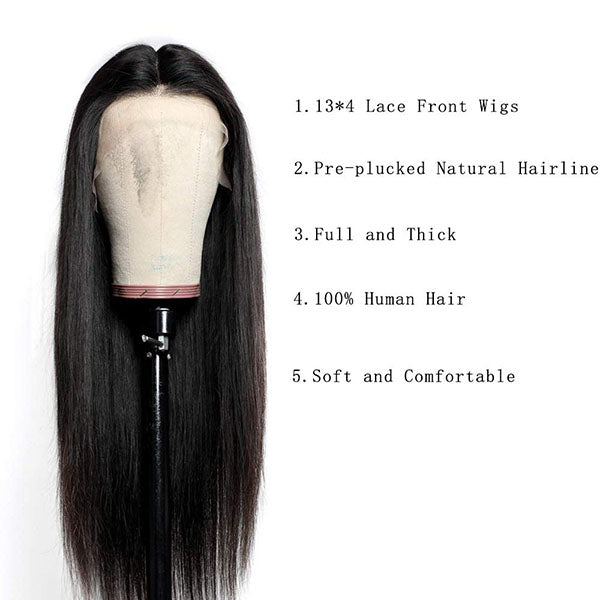 Straight Human Hair Lace Front Wigs 13x4 Wig for Black Women