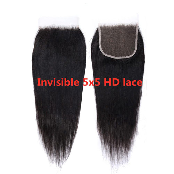 5x5 HD Lace Closure Straight Human Hair
