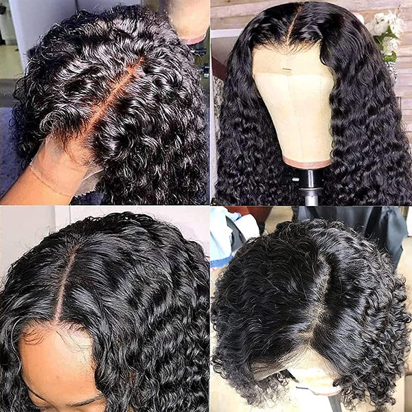 5x5 Hd Lace Closure Wig Deep Wave Curly 150% Density Human Hair Wigs