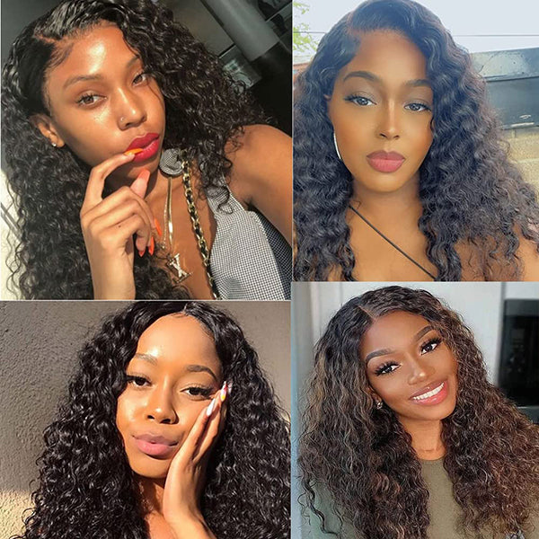 5x5 Hd Lace Closure Wig Deep Wave Curly 150% Density Human Hair Wigs