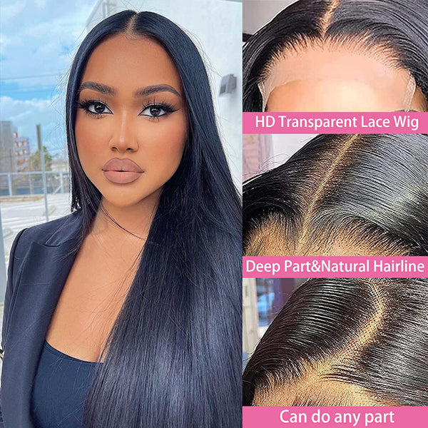 5x5 Hd Lace Closure Wigs Human Hair Straight 150% Density Wig for Black Women