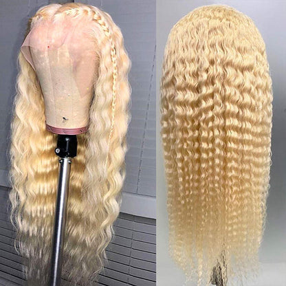 deep curly blonde wig