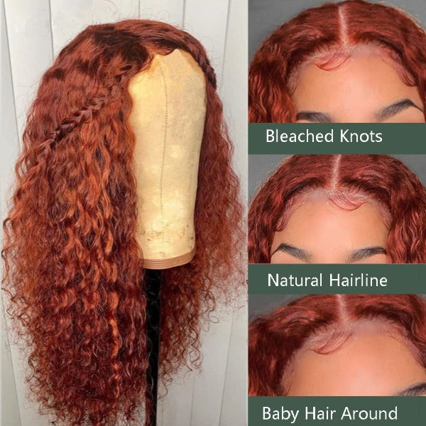 curly ginger lace front wig