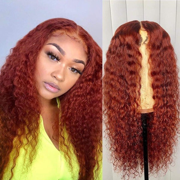 Shop Orange Red Curly Lace Front Wigs Beata Hair