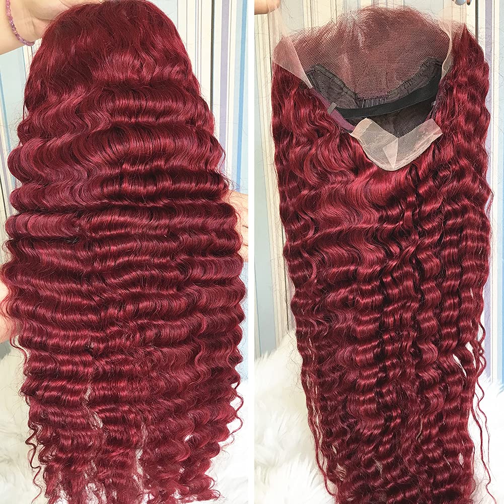 burgundy frontal wig