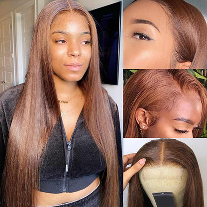 Straight Lace Front Wigs in Chocolate Brown Shade for Women - Shop Now!