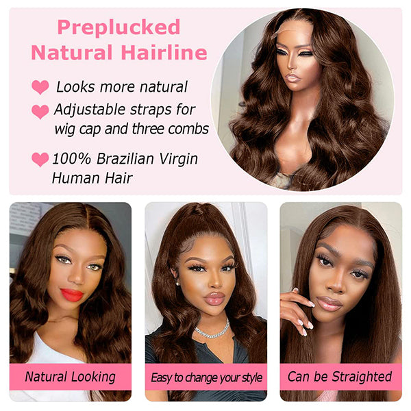 HD Lace Frontal Human Hair Wig - Auburn 13x6 Lace Front