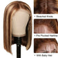 Brown Highlighted Lace Front Short Bob Wig for Black Women - Pre-Plucked, Thick Ends, 13x4 Lace Front with Natural Hairline