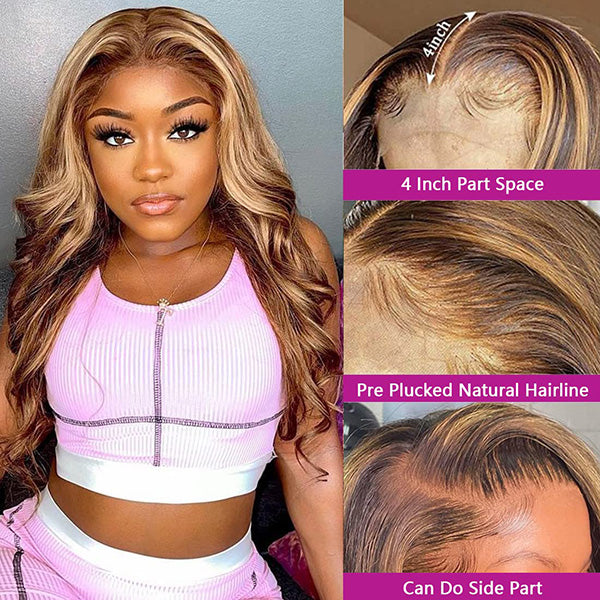 blonde highlighted wig