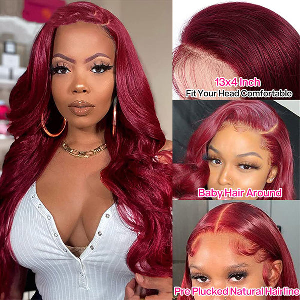 burgundy wavy wig