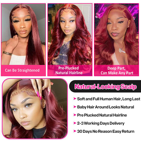 burgundy lace wig