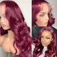 Body Wave Burgundy Lace Front Human Hair Wigs - 13x4 Frontal Wigs