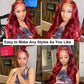 Burgundy Human Hair Wig with 5x5 Lace Closure and 150 Density