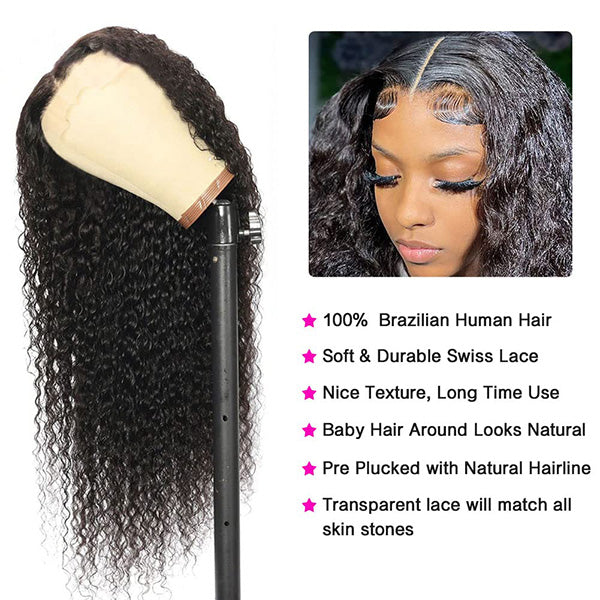 4x4 Lace Closure Deep Wave Wigs Human Hair