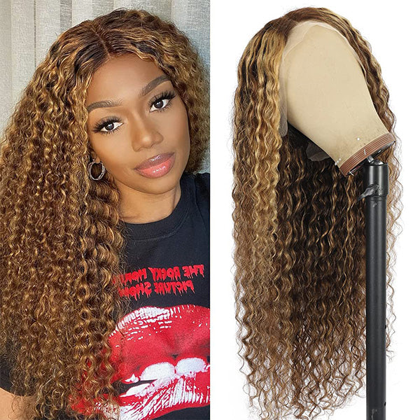 curly wig with highlights