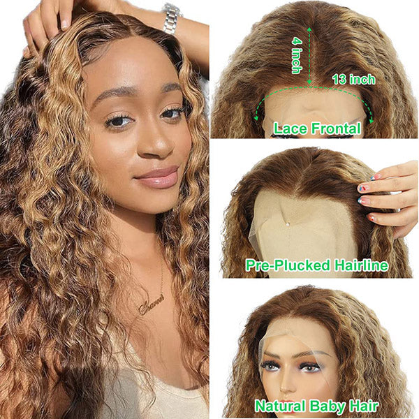 curly wigs with highlights